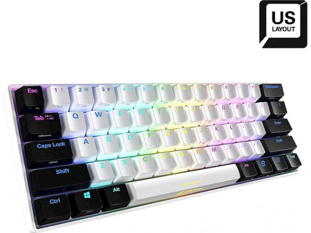 Sharkoon SGK50 S4 Μηχανικό Gaming Πληκτρολόγιο 60% με Kailh Red Διακόπτες RGB White
