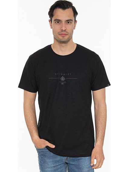 EVERBEST T-Shirt Λαιμόκοψη Με Στάμπα 232812 ΜΑΥΡΟ ΜΑΥΡΟ