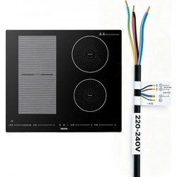 VEVOR Επαγωγική Κουζίνα 60 cm 4 Καυστήρες Εντοιχισμένη Ηλεκτρική Σόμπα 220V 7200W, Συνεχής Θέρμανση Χαμηλής Ισχύος, Επαγωγικός Καυστήρας, με 9 Επίπεδα Ισχύος, Οθόνη αφής LED και Κλείδωμα για παιδιά, γ