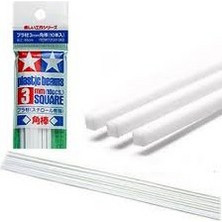 PLASTIC BEAMS SQUARE 3 mm (LENGTH : 40 CM ) - 10 PCS - TAMIYA 70130
