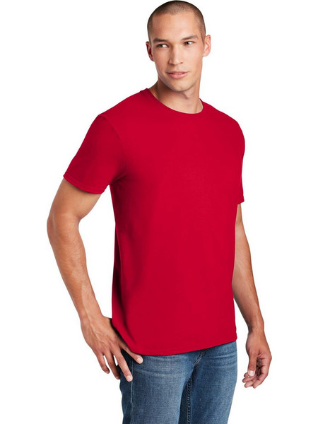 Ανδρικό T-Shirt ring spun χωρίς πλαϊνές ραφές Gildan 64000 Red