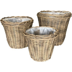 Scandinavian Collection - Rattan Plant Baskets - Natural - Set of 3