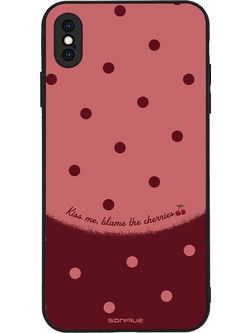 Sonique Delulu Polka Era Series Back Cover Blame Cherries (iPhone XS Max)