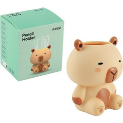 I-Total Pencil Holder Capybara Πλαστική Μολυβοθήκη Μπεζ XL3034J