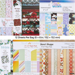 VEVOR Χαρτί Scrapbooking 72 Φύλλων 152 mm με Μοτίβα για Κοπτικό και Ανάγλυφη Σκίαση ZZPJ6YCQLSHW6Y2AG001V0