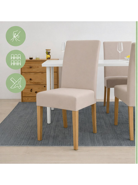 Olympus Ελαστικό κάλυμμα καρέκλας μπεζ 6 τεμ (65 x 40 x 35 cm) best seller 2025