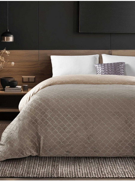 Παπλωματοθήκη NEVOLA CREAM MADI μονή: 160 x 220 εκ