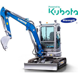Μίνι εκσκαφέας με καμπίνα A/C 4T, Kubota Diesel, με περιστροφή στην μπούμα, πλαϊνούς μοχλούς χειρισμού και γραμμή σφύρας EB40C-PRO