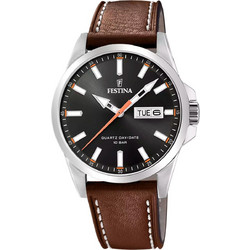 Festina Retro Ανδρικό Ρολόι με Καφέ Δερμάτινο Λουράκι F20358/2