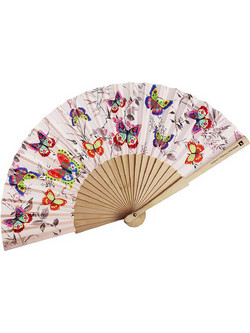 Synchronia ξύλινη βεντάλια Butterfly Garden 23 cm - NB000008