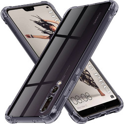 Techsuit Shockproof Clear Back Cover Smoke Black (Huawei P20 Pro)