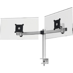 Durable Dual Mount with Arm Βάση Γραφείου για 2 Οθόνες έως 27" με Βραχίονα Ασημί