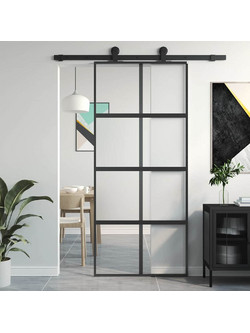 vidaXL Πόρτα Εσωτερική Συρόμενη Γυάλινη 90x205cm 155223