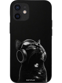 Sonique Men's Edition Back Cover Audio Kitten Black (iPhone 12 mini)