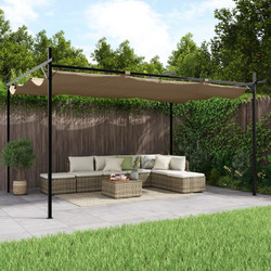 vidaXL Πέργκολα με Πτυσσόμενη Οροφή - Taupe, 395 x 292 x 230 cm