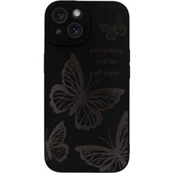 Vivid Silicone Butterfly Back Cover (iPhone 15 Plus)