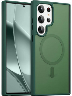 Θήκη Κινητού - Phone Case για Samsung Galaxy S24 Ultra 6.8" Ημιδιάφανη Ματ Φιμέ Πράσινη MagSafe/Magnetic Υβριδική TPU/PC Shockproof Anti-Scratch Ανθεκτική Αντιολισθητική με Προστασία Κάμερας (Κωδ.1-CA