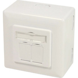 LogiLink Διπλή Εξωτερική Πρίζα Δικτύου RJ45 σε Λευκό Χρώμα NP0124 NP0124