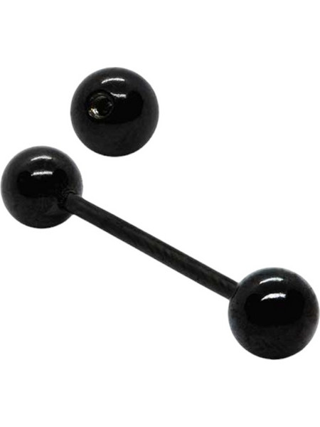 Σκουλαρίκι piercing γλώσσας Stainless Steel μαύρη (1.6 mm)