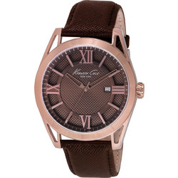 Kenneth Cole Ανδρικό Ρολόι με Καφέ Δερμάτινο Λουράκι IKC8073