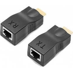 HDMI Επέκταση μέσω UTP CAT5/CAT6 30m Ζεύγος - Μαύρο