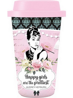 Κούπα Bamboo Innostat με καπάκι από σιλικόνη 450ml Audrey Hepburn Assorted