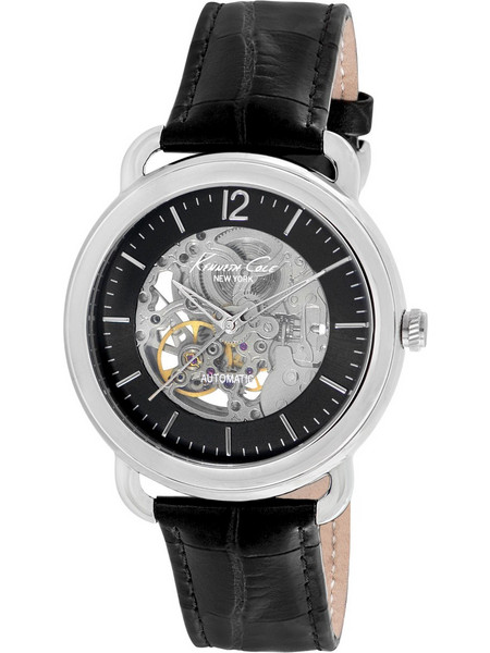Kenneth Cole Ανδρικό Ρολόι με Μαύρο Δερμάτινο Λουράκι IKC8017