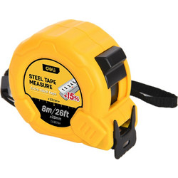 DELI STEEL MEASURING TAPE 8M/26'x25MM YELLOW