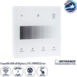 GLOBOSTAR(R) 73150 SKYDANCE T11-S CORE Ασύρματο Χειριστήριο Τοίχου Αφής 1 Ζώνης 1CH AC 100-240V 0.1A Max IP20 - DMX512 + RF 2.4GHz + Εμβέλεια 30m - M8.6xΠ8.6xΥ3.3cm