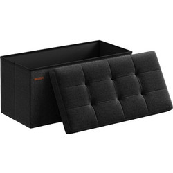 Songmics Αναδιπλούμενος Πάγκος Αποθήκευσης - 76 x 38 x 38 - Μαύρο (ULSF047B01) (SNGULSF047B01)