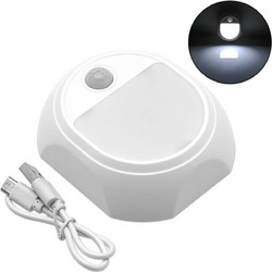 LED Φωτάκι Νυκτός Επαναφορτιζόμενο 500mAh 1.25W 120LM 6000K με Αισθητήρα Κίνησης και Καλώδιο Type-C IP45 Λευκό F0-12-25 FOYU