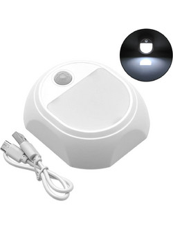 LED Φωτάκι Νυκτός Επαναφορτιζόμενο 500mAh 1.25W 120LM 6000K με Αισθητήρα Κίνησης και Καλώδιο Type-C IP45 Λευκό F0-12-25 FOYU