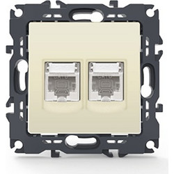 PRIME ΠΡΙΖΑ ΔΙΚΤΥΟΥ ΙΒΟΥΑΡ 2XRJ45 ΜΕ ΒΥΣΜΑ CAT6 UTP IP20 / 1000113302