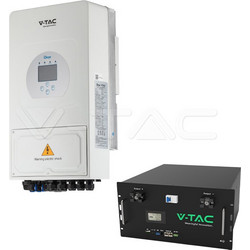 V-TAC Σετ Υβριδικού Μονοφασικού Inverter 6kW + Μπαταρία LiFePO4 9.6kWh | CEI-021