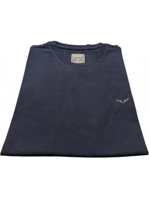 T Shirt μπλε σκουρο βαμβακερό με ιδιαίτερη υφή και στιβαρό ύφασμα - SIDE EFFECT