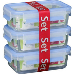 Emsa Clip & Close Σετ Δοχεία Φαγητού Πλαστικά Blue 17.5x12.5cm 508570 3τμχ