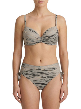 Γυναικείο μαγιό bikini με μπανέλα gold zebra γκρι
