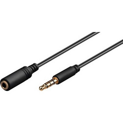 GOOBAY GOOBAY προέκταση καλωδίου ήχου 3.5mm 62481, 4 pin stereo, CU, 5m, μαύρο