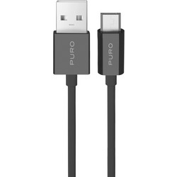Puro Cable in TPE , USB-A Micro USB, 1m, 2.0, 12W, Black