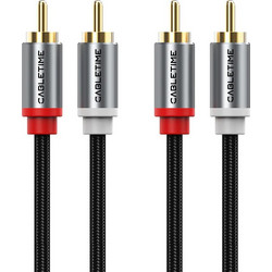 CABLETIME καλώδιο ήχου 2x RCA σε 2x RCA CT-RCA, 1m, μαύρο