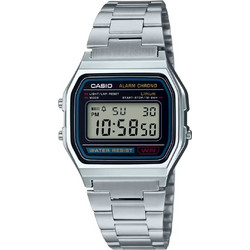 Casio Vintage Ψηφιακό Ανδρικό Ρολόι Χρονογράφος με Ασημί Μεταλλικό Μπρασελέ A-158WA-1DF