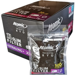 Atomic XL SLIM FILTER EXTRA LONG 6mm 100 Φιλτράκια στριφτού - ΚΟΥΤΙ ΤΩΝ 30ΤΜΧ