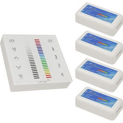 Ασύρματος LED RGB Controller με Χειριστήριο Τοίχου Αφής 2.4G RF 12v (576w) - 24v (1152w) DC για Τέσσερα Group GloboStar 04054