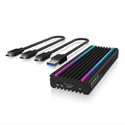 ICY BOX TYPE-C 3.2 GEN2 TO PCIe NVMe SSD ENCLOSURE WITH LED STRIPES - IB-1824ML-C31