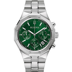 Bulova Ανδρικό Ρολόι Χρονογράφος με Ασημί Μεταλλικό Μπρασελέ 96B409