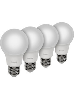 Philips LED Lamp E27 4-Pack 60W 4000K