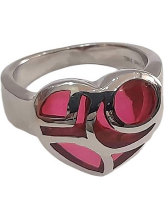 BD Jewelery Δαχτυλίδι Καρδιά από Ατσάλι Κόκκινο HR-6273