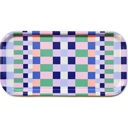 Δίσκος σερβιρίσματος Grass/Pink Checker Laminated Birch Veneer, FSC-certified birch veneer 43 x 22 cm