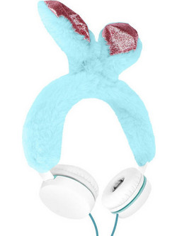 Gjby Plush Rabbit Ενσύρματα Παιδικά Ακουστικά On Ear Μπλε