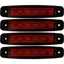 Φώτα Όγκου Φορτηγού 6led 12-24v 4τμχ Σετ Βιδών Jn-2853-91 Κόκκινο